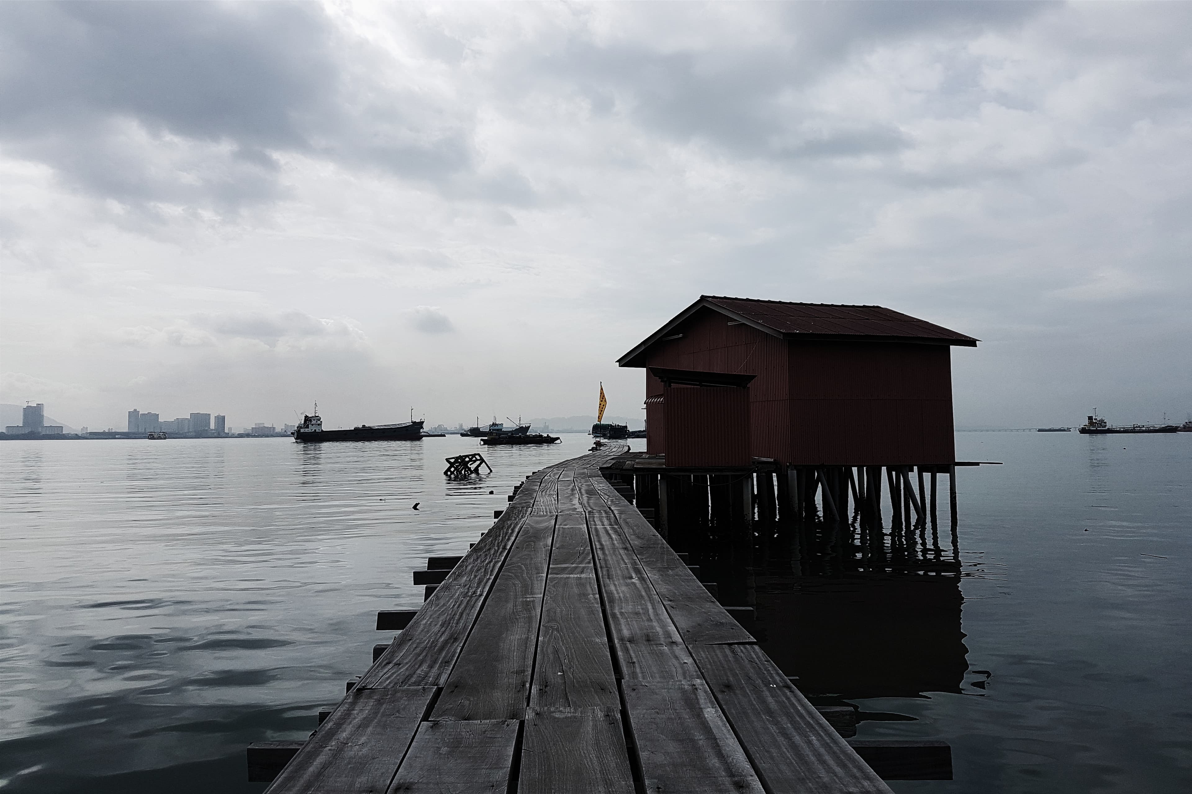 Chinese Clan Jetties over the water in George Town, Penang